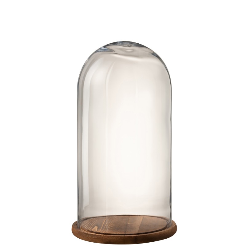 Cloche ronde en bois marron 28x28x50 cm