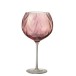 Vaso de vino irregular de vidrio rosa de 21 cm de altura