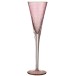 Flauta de champán de vidrio irregular rosa H28cm