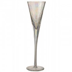 Flauta de champán de vidrio transparente irregular de 28 cm de altura