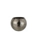 PHOTOPHORE BOULE CRAQUELE VERRE GRIS LARGE