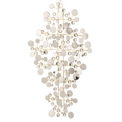 DECORATION MURALE MIROIRS ROND METAL OR