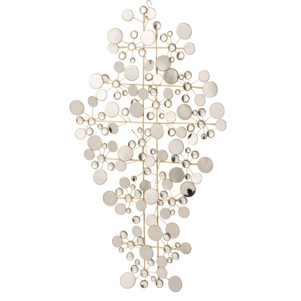 DECORATION MURALE MIROIRS ROND METAL OR