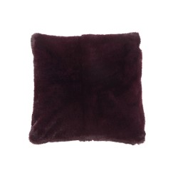 Coussin carré en polyester rouge foncé 45x45cm