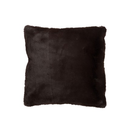 Coussin carré en polyester marron foncé 45x45cm