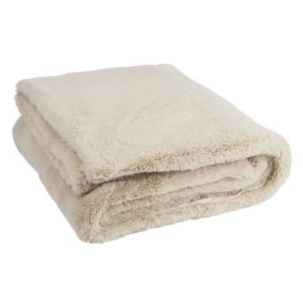 Plaid de tela beige de 180x130x3 cm