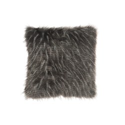 Cuscino quadrato in finta pelliccia grigia 51x51cm