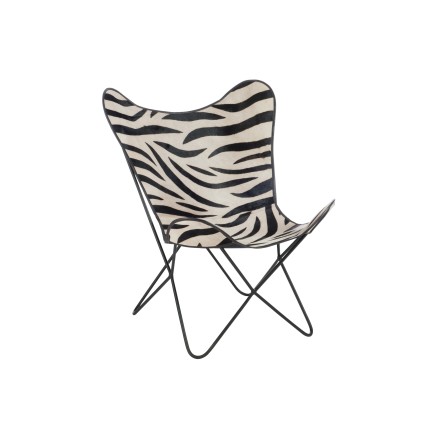 Chaise en Cuir Blanc et Noir 75x87x86cm
