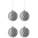 Boite de 4 boules de Noël en verre gris 10x10x10 cm