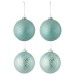 Boite de 4 boules de Noël en verre vert menthe 10x10x10 cm