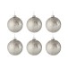 Boite de 6 boules de Noël en verre argent 8x8x8 cm