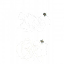 Conjunto de 2 guirnaldas luminosas de plástico blanco y dorado de 8.5x7.5x2.5 cm