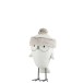 Hibou en résine blanc 20x14x40 cm Hibou en résine blanc 20x14x40 cm