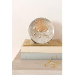 Presse papier en verre doré bulle H16 cm