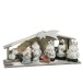CRECHE DE NOEL BOIS/RESINE GRIS LARGE