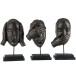 Set de 3 visages de la sagesse en résine marron 14x8x28 cm Set de 3 visages de la sagesse en résine marron 14x8x28 cm