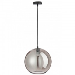 Lampe boule suspendue en verre argent 30x30x220 cm