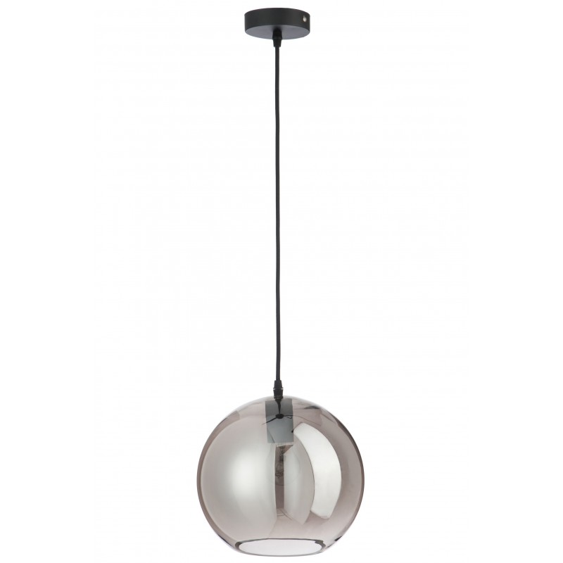 Lampe boule suspendue en verre argent 25x25x210 cm