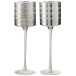 Set de 2 photophores en verre argent 10x10x30 cm Set de 2 photophores en verre argent 10x10x30 cm