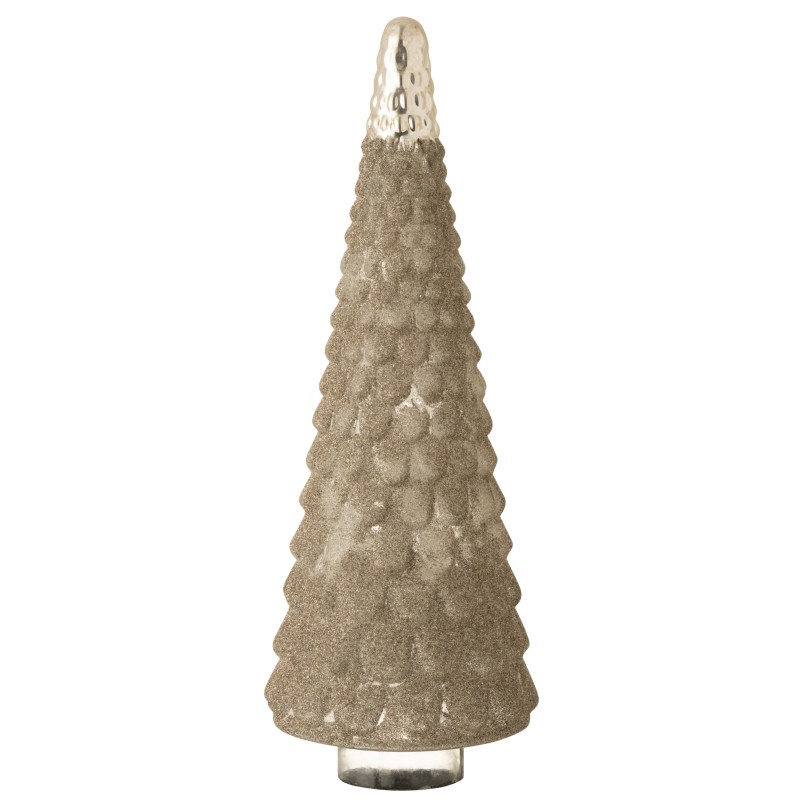 Sapin de Noël décoratif en verre argenté