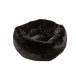 Panier chat rond en fourrure noir 55cm