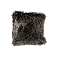 Cuscino quadrato a pelo lungo in tessuto rosa chiaro 45x45cm