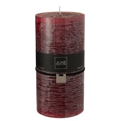 Bougie cylindrique 140H en Paraffine Bordeaux 10x10x20 cm