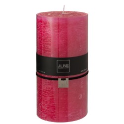 Bougie cylindrique 140H en Paraffine Fuchsia 10x10x20 cm