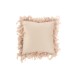 Coussin carré avec bords plumes en polyester rose poudré 45x45cm Coussin carré avec bords plumes en polyester rose poudré 45x45cm