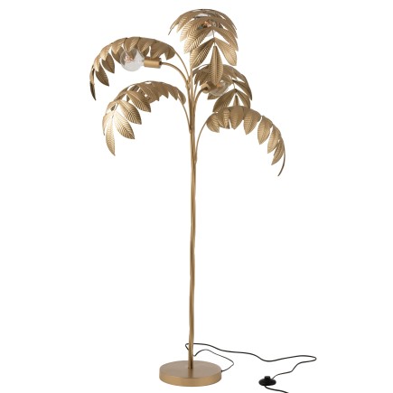 Lampe à poser en zinc forme de palmier doré H141 cm
