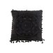 Cojín cuadrado de estilo marroquí en algodón negro de 45x45cm