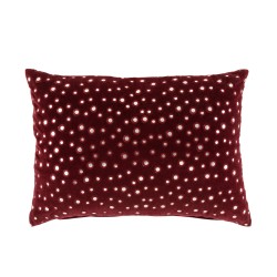 Coussin rectangulaire avec miroirs ronds en coton rouge 60x40cm