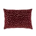Cojín rectangular con espejos redondos de algodón rojo de 60x40cm