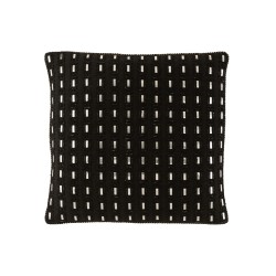 Coussin carré avec miroirs rectangles en coton noir 45x45cm