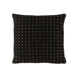 Cuscino quadrato con specchi rotondi in cotone nero 45x45cm