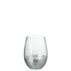 Verre à eau avec motifs en verre transparent 9x9x12cm