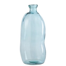 Vase dame jeanne en verre bleu 33x33x72 cm