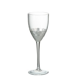 Verre à vin avec fond en argent en verre H21cm