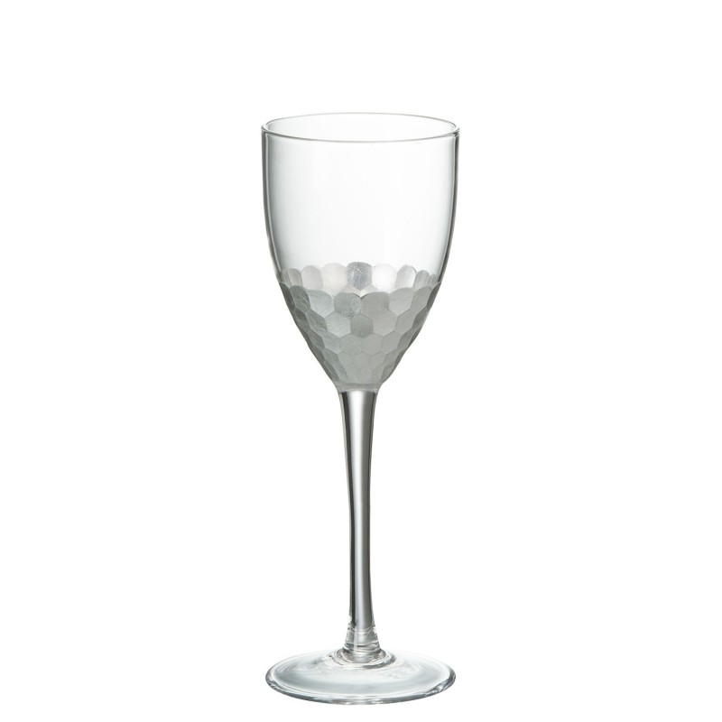 Verre à vin avec fond en argent en verre H21cm