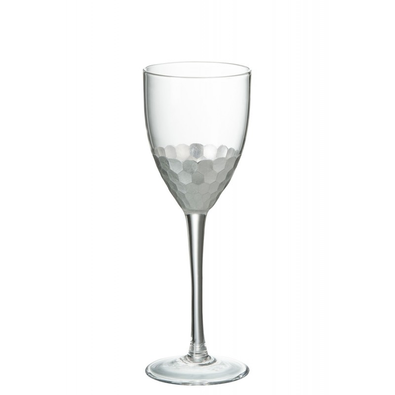 Vaso de vino con base de plata de vidrio H21cm