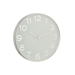 Horloge murale chiffres arabes blanc et argenté 39 cm