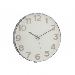 Reloj de pared con números arábigos blancos y grises de 39 cm