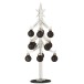 Árbol de Navidad decorativo con bolas de vidrio negro de 30 cm de altura