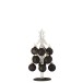 Árbol de Navidad decorativo con bolas de vidrio negro de 20 cm de altura