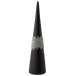 Cono con línea de diamante en vidrio negro H42cm