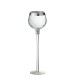 Photophore boule craquelé sur pied en verre argent 9.5x9.5x30 cm Photophore boule craquelé sur pied en verre argent 9.5x9.5x30 cm