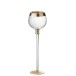 Photophore boule craquelé sur pied en verre or 9x9x29.5 cm Photophore boule craquelé sur pied en verre or 9x9x29.5 cm