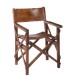 Chaise de régisseur en Cuir et Bois Marron 53x56x88cm Chaise de régisseur en Cuir et Bois Marron 53x56x88cm