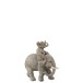 Figurine éléphant avec bébé sur le dos en résine gris 18x17x8 cm