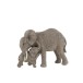 Figurina de elefante con bebé en resina gris 28x20x14 cm